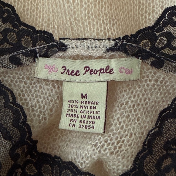 Y2K Free People Mohair Vintage Lace Bell Sleeve Top Fairy Grunge Whimsigoth M - Picture 3 of 4